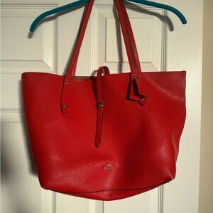 Coach Market tote Red/Orange Leather Tote Bag
